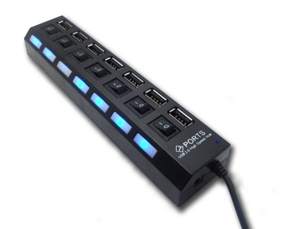 Hub Usb 2.0 7 Portas Alta Velocidade Pendrive Mouse Teclado